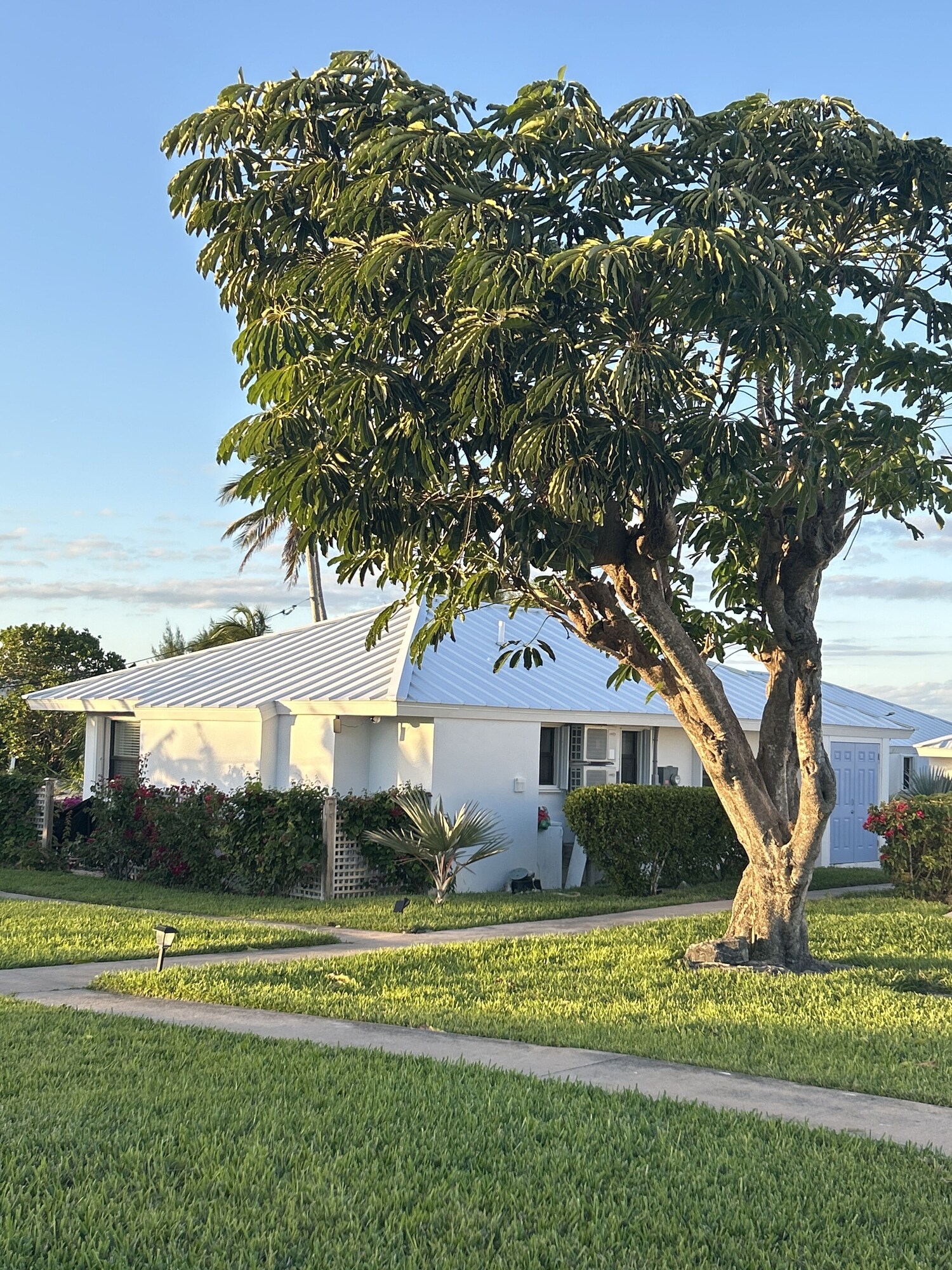 Villa exterior on the lawn